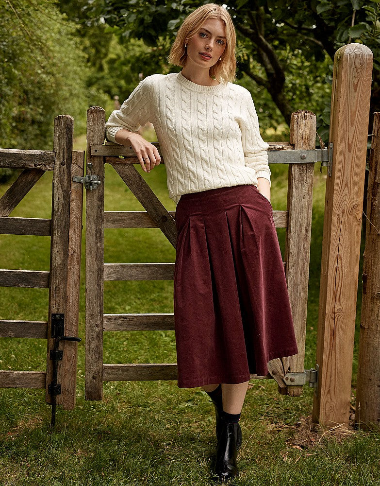 Cord skirt with on sale belt