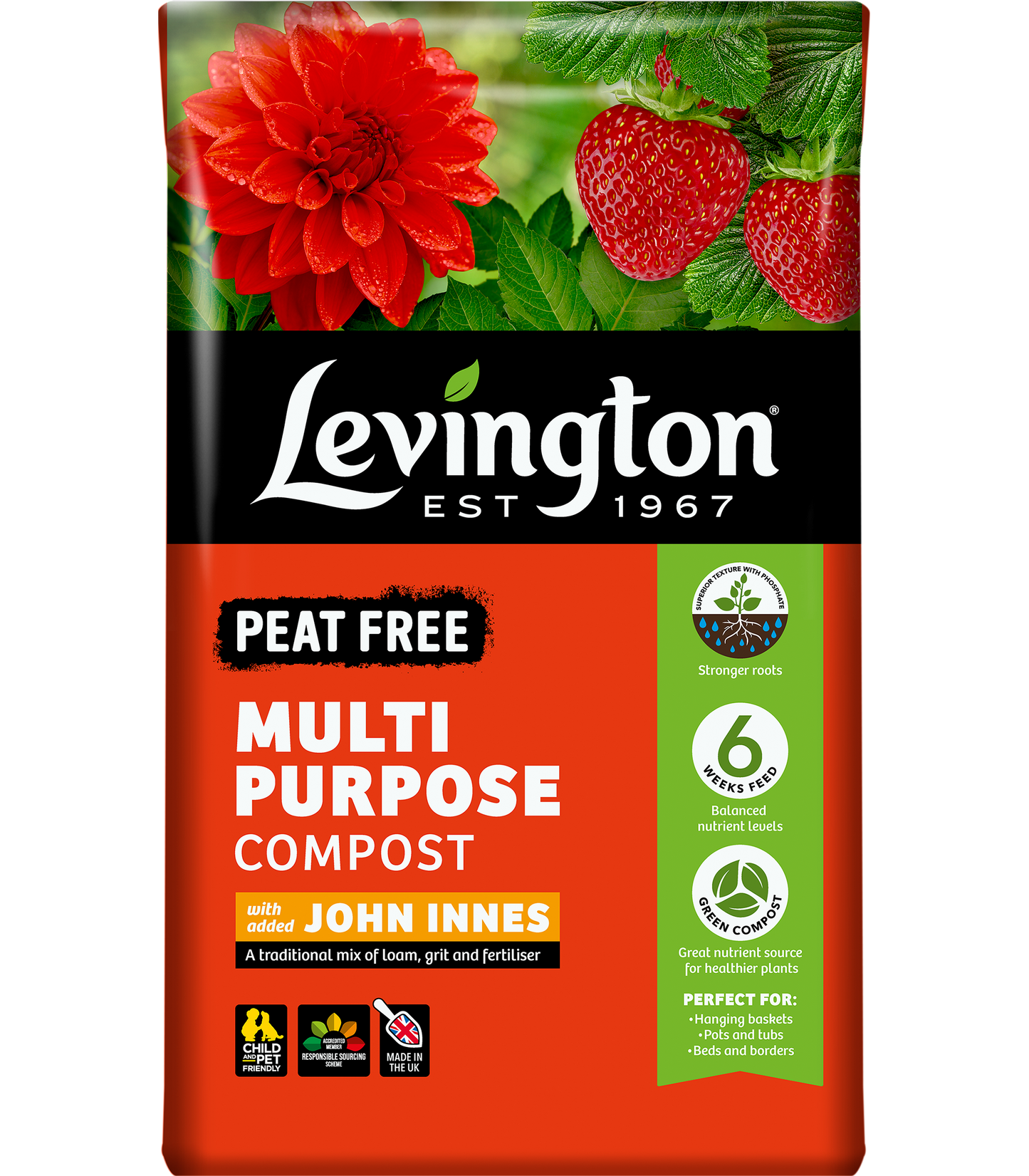 Levington Peat Free Multi Purpose Compost with John Innes