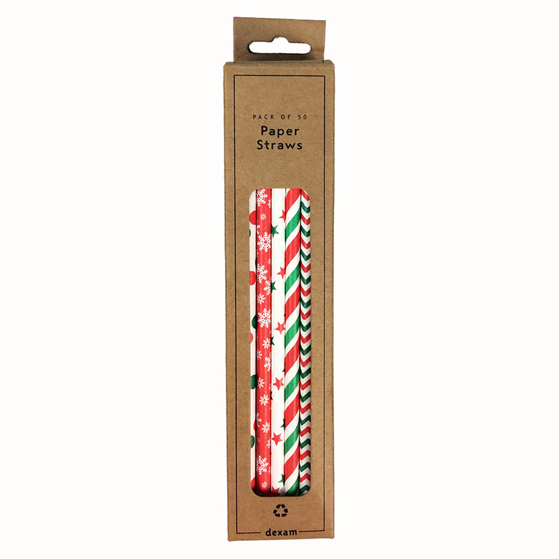 Dexam Pack of 50 Christmas Straws