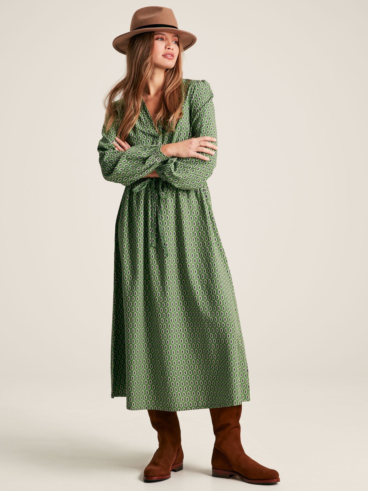 Joules Imogen Long Sleeve Midi Dress