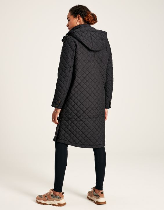 Joules Chatsworth Showerproof Diamond Quilt Coat with Hood