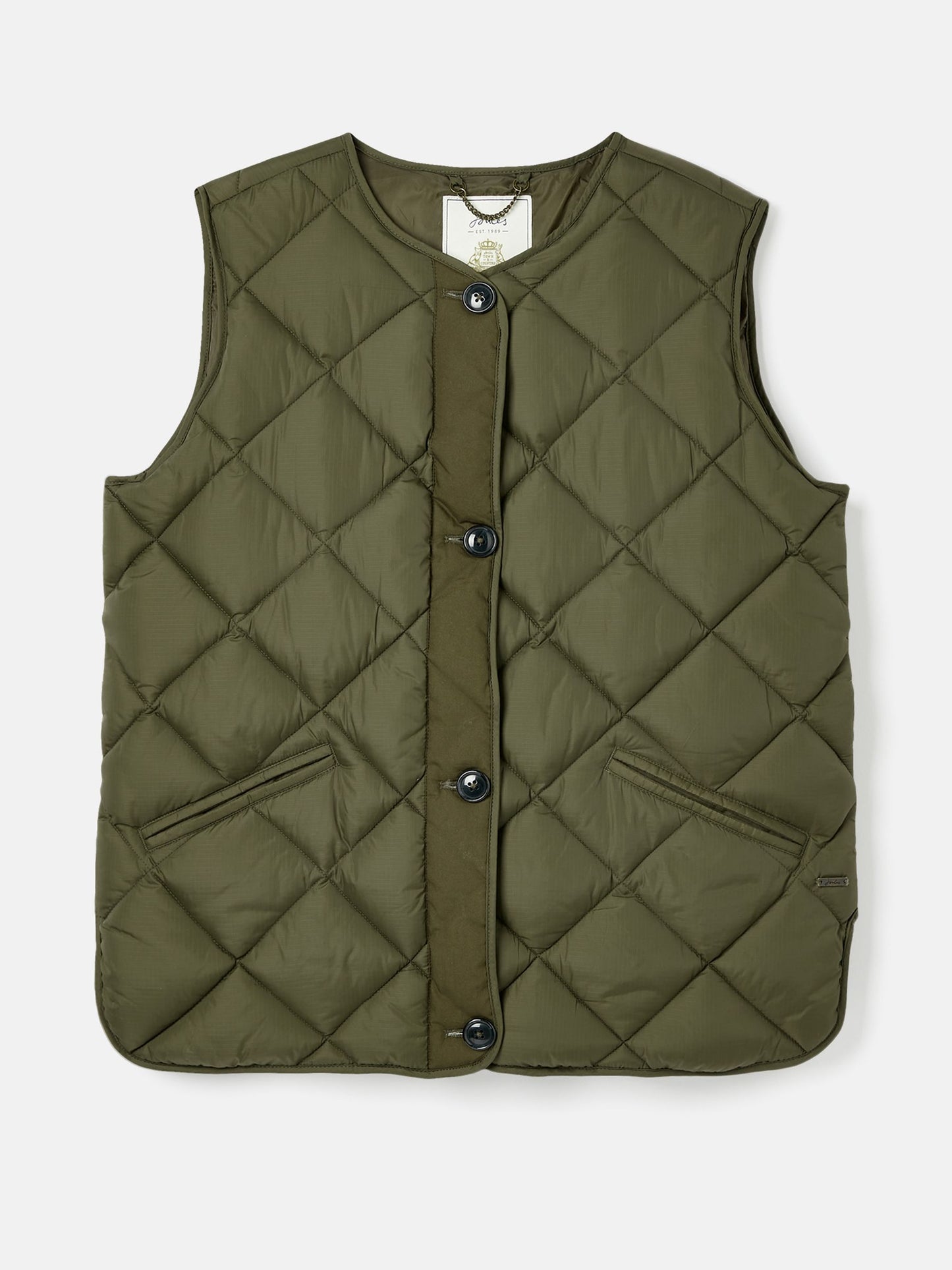 Joules Radley Showerproof Diamond Quilted Gilet with Buttons