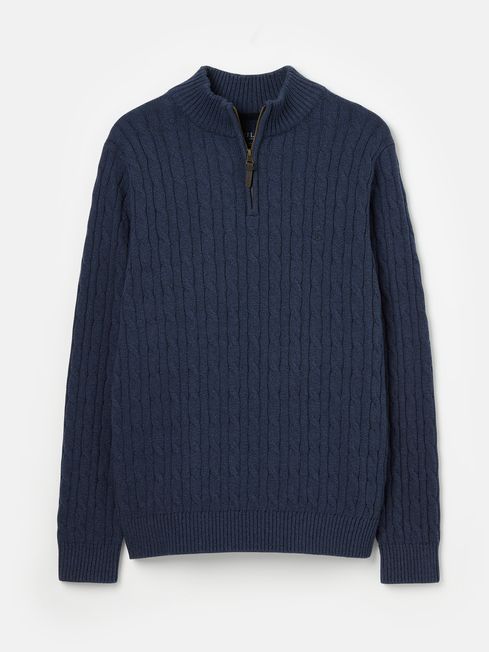 Joules Cable Knit Zip Neck Jumper