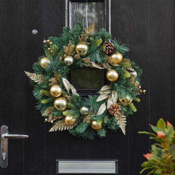 Three Kings Baubly Wreath - Gold - 40cm