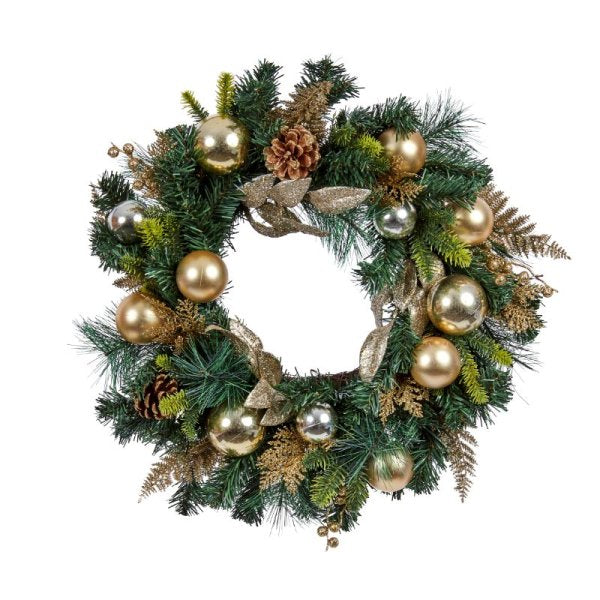 Three Kings Baubly Wreath - Gold - 40cm