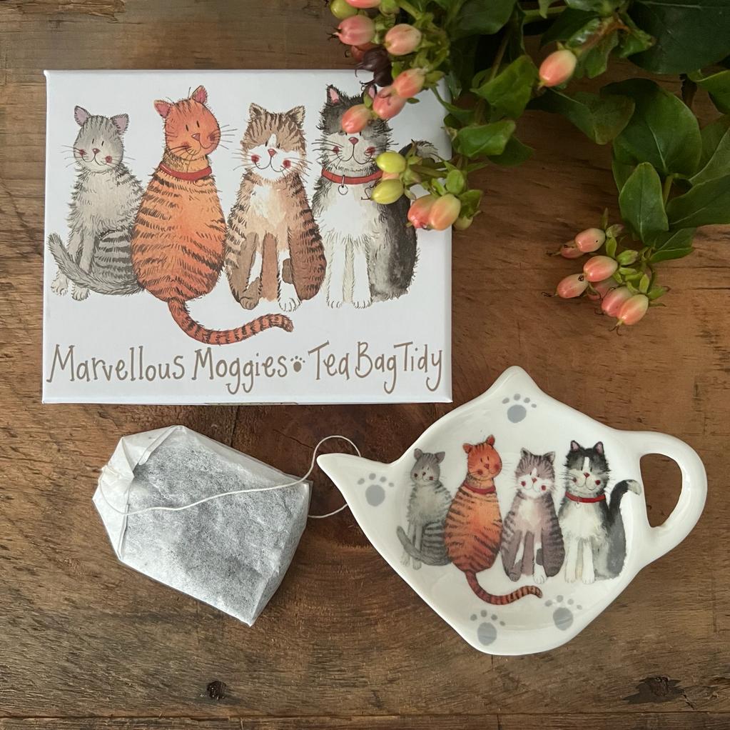 Alex Clark Marvellous Moggies Teabag Tidy