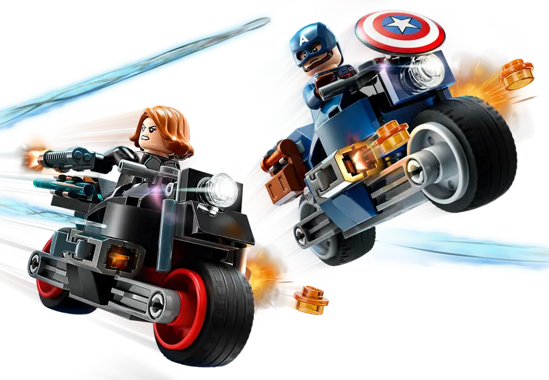 Lego Marvel Black Widow and Captain America Motorcycles 76260