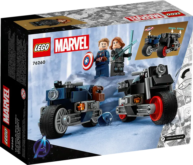 Lego Marvel Black Widow and Captain America Motorcycles 76260