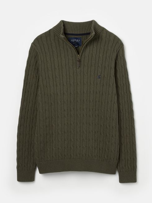 Joules Cable Knit Zip Neck Jumper