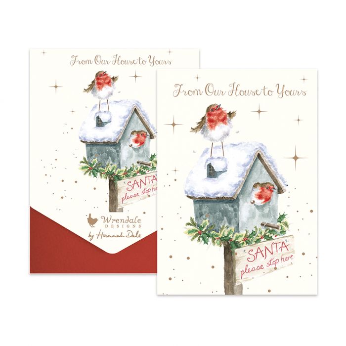 Wrendale Please Stop Here Robin Christmas Card Pack