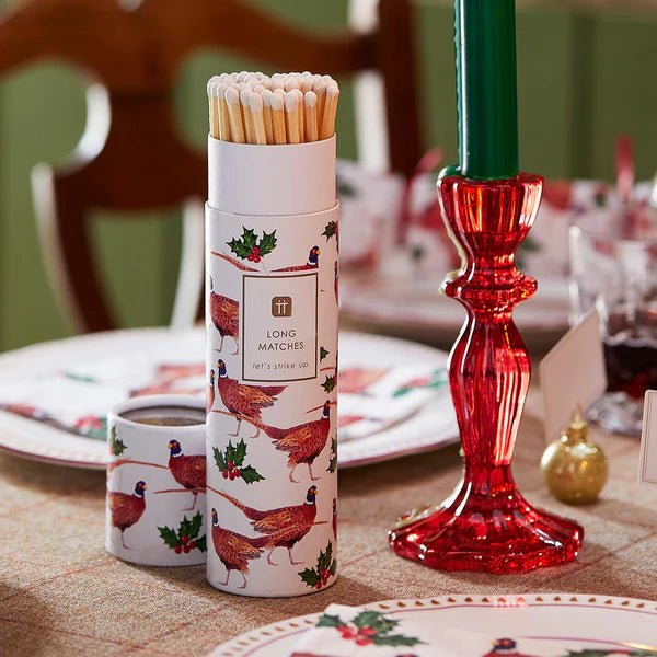 Talking Tables Christmas Pheasant Tube Of Matches Approx 50