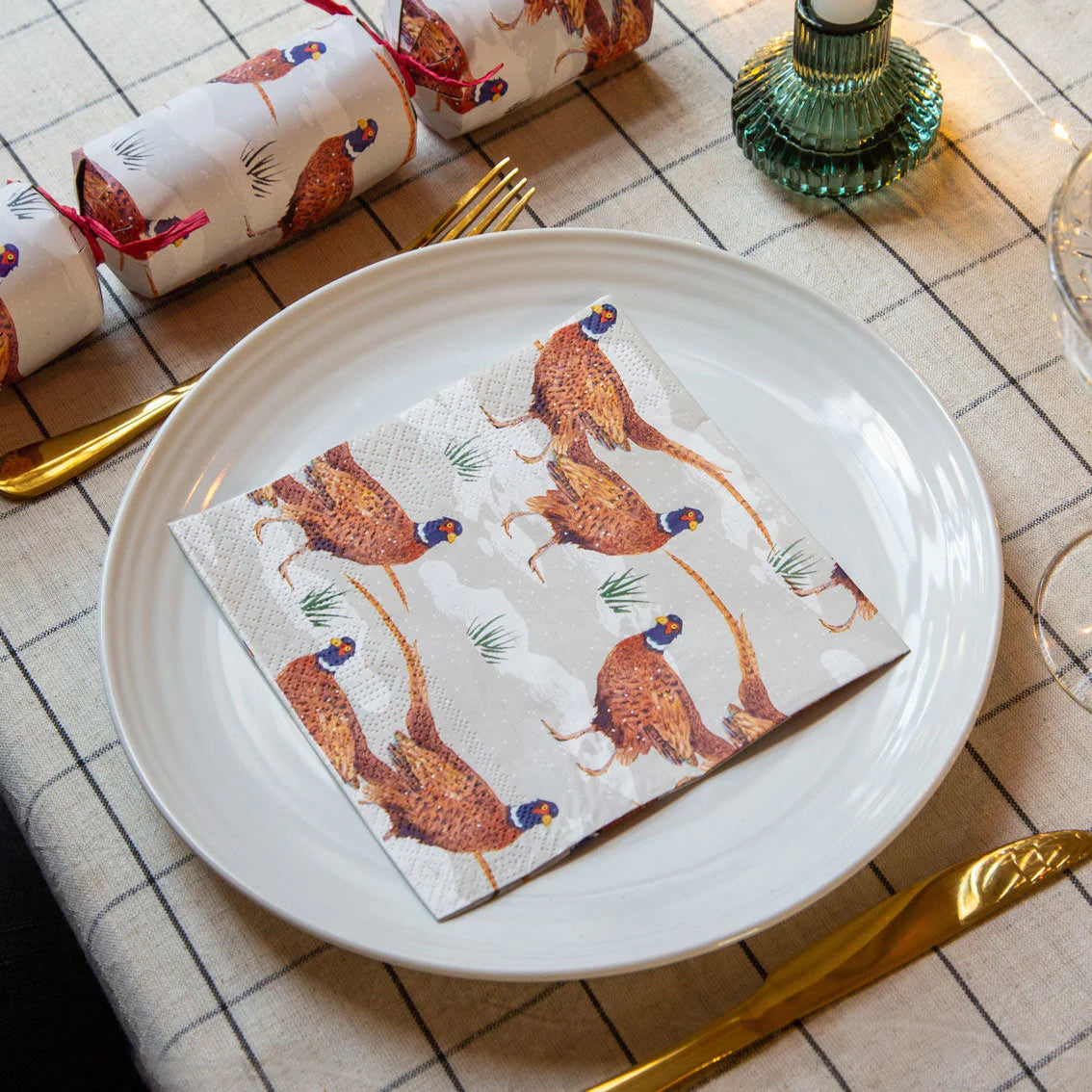 Talking Tables Festive Pheasant Christmas Napkins 20-Pack