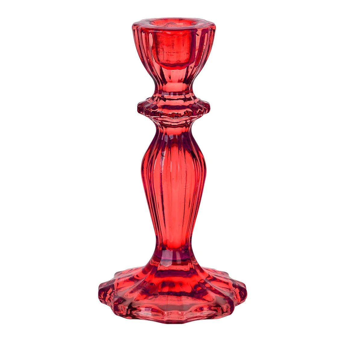 Talking Tables Boho Red Glass Candlestick Holder