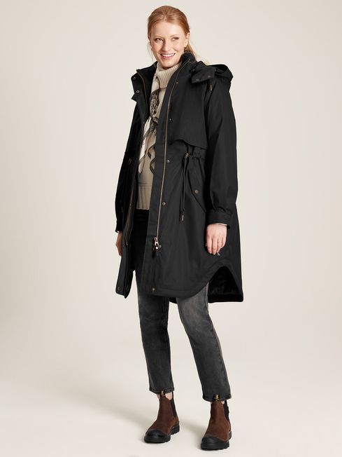 Joules Langford Longline Waterproof Coat with Quilted Lining