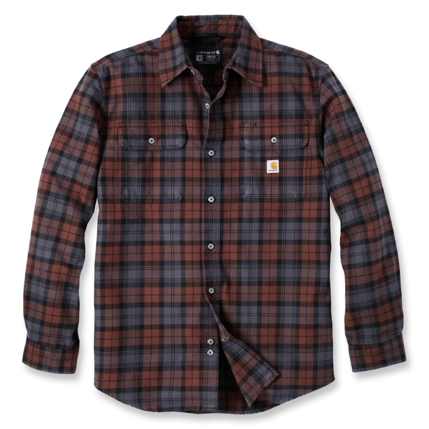 Carhartt Loose Fit Heavyweight Flannel Long-Sleeve Plaid Shirt