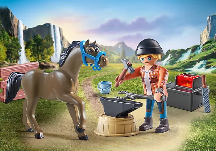 Playmobil Horses of Waterfall - Farrier Ben and Archilles