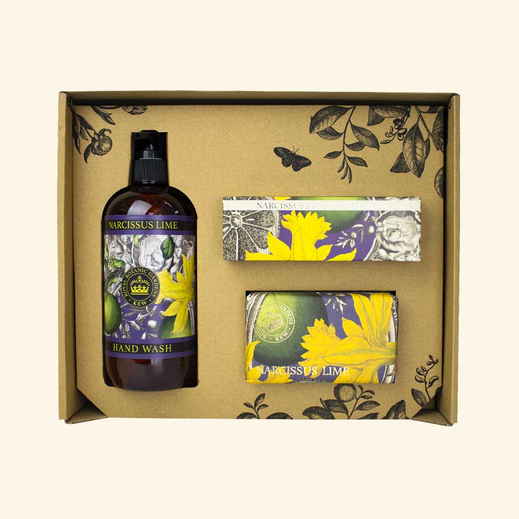 English Soap Company Kew Gardens Narcissus Lime Essential Hand Care Set Gift Box