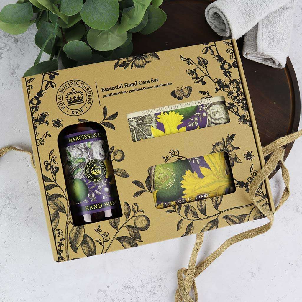 English Soap Company Kew Gardens Narcissus Lime Essential Hand Care Set Gift Box