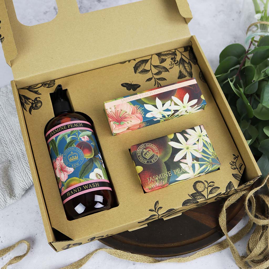 English Soap Company Kew Gardens Jasmine Peach Essential Hand Care Set Gift Box