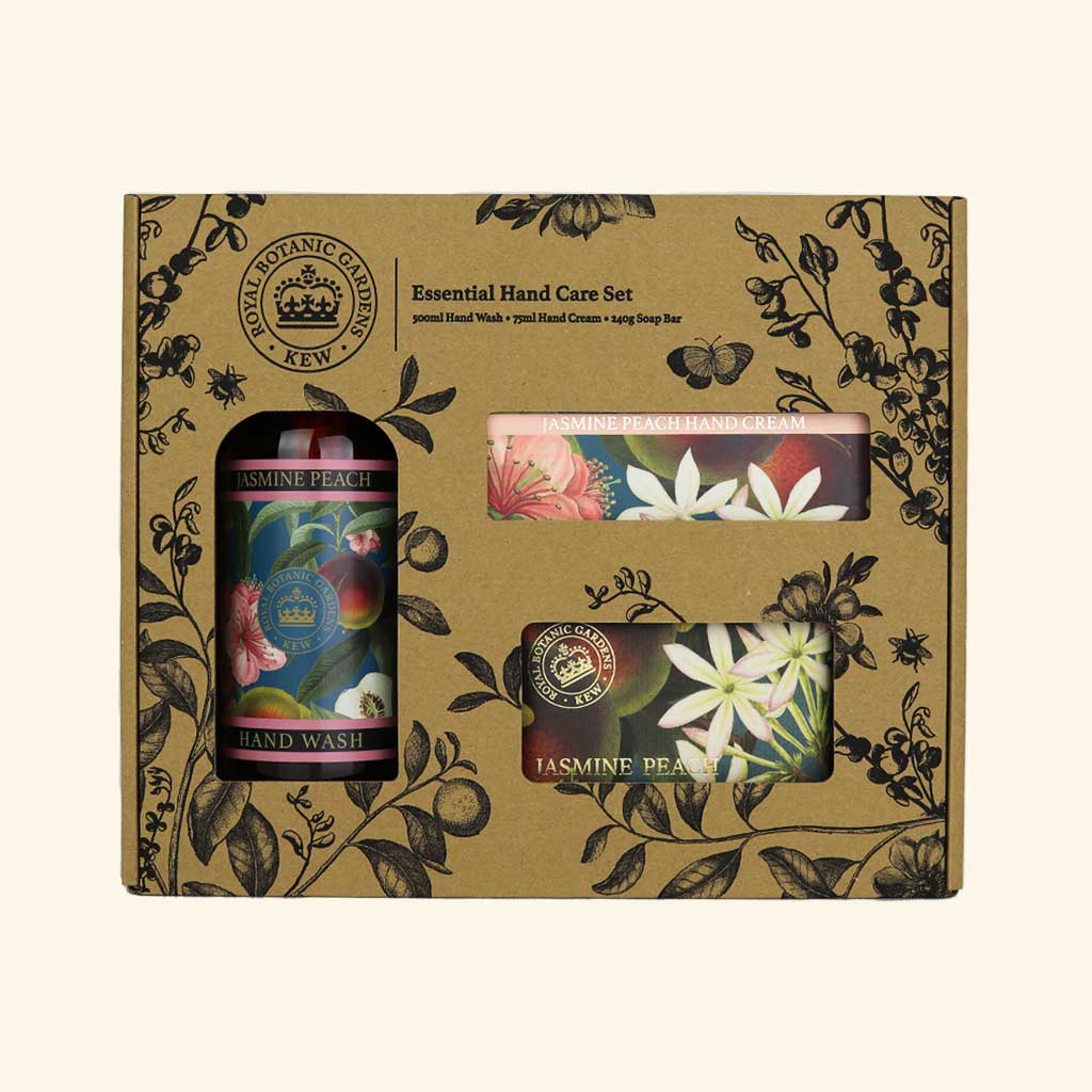 English Soap Company Kew Gardens Jasmine Peach Essential Hand Care Set Gift Box