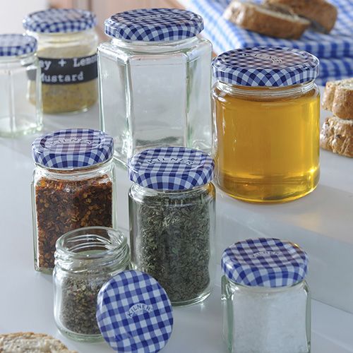 Kilner Round Twist Top Jar with Gingham Lid 228ml