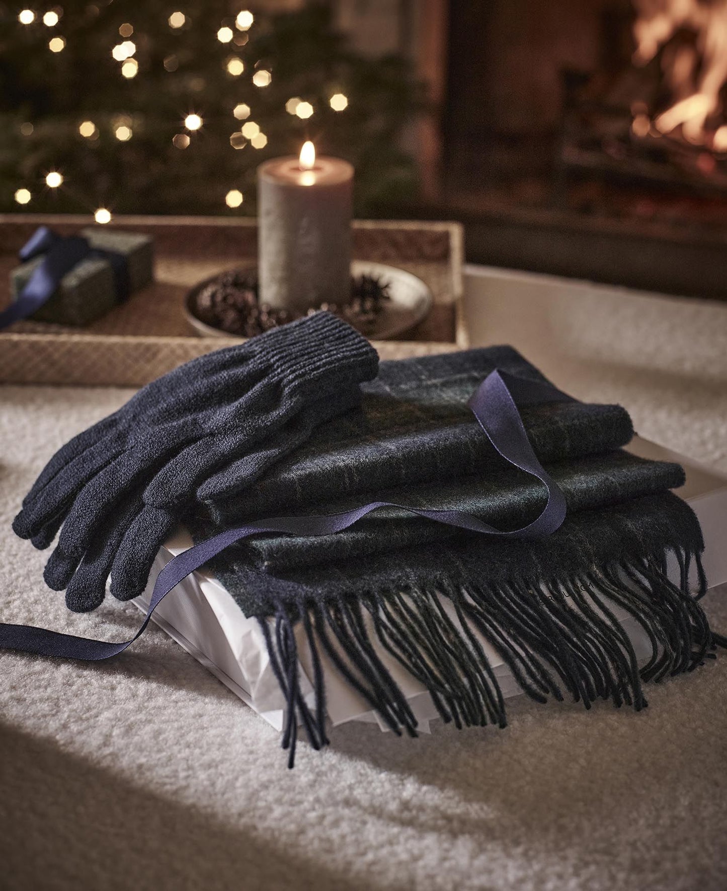 Barbour Tartan Scarf and Glove Gift Set