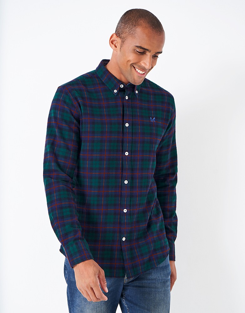 Crew Clothing Blackwatch Flannel Check Casual Fit Shirt