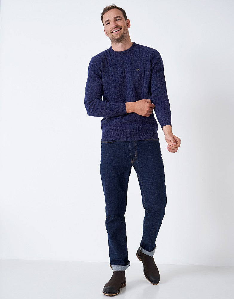 Crew Clothing Lambswool Cable Knit Crew Neck Jumper