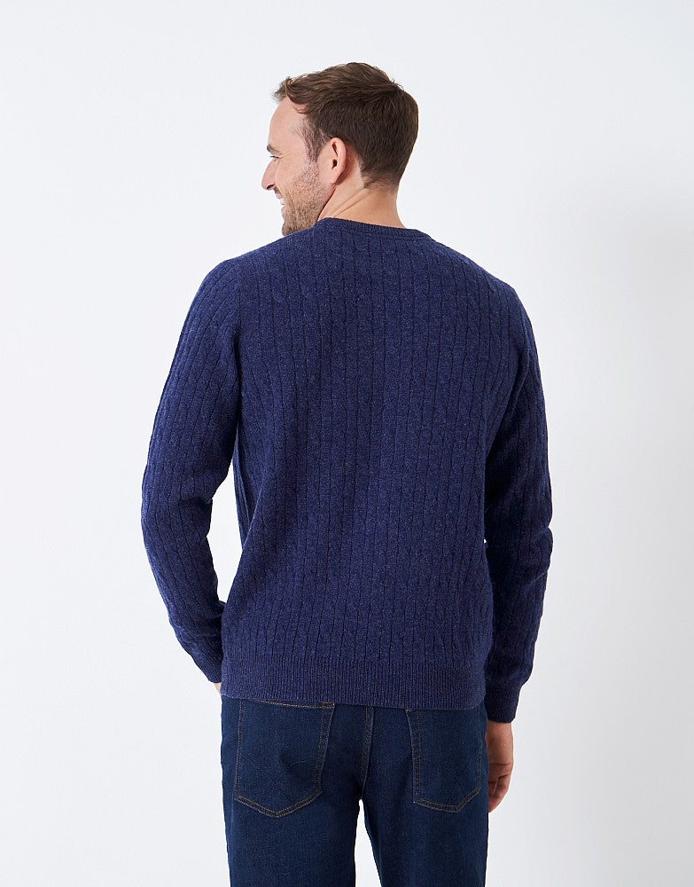 Crew Clothing Lambswool Cable Knit Crew Neck Jumper