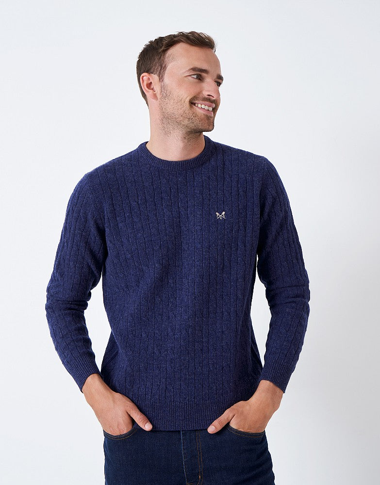 Crew Clothing Lambswool Cable Knit Crew Neck Jumper