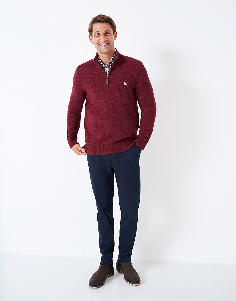 Crew Clothing Merino Cashmere Zip-Neck Jumper