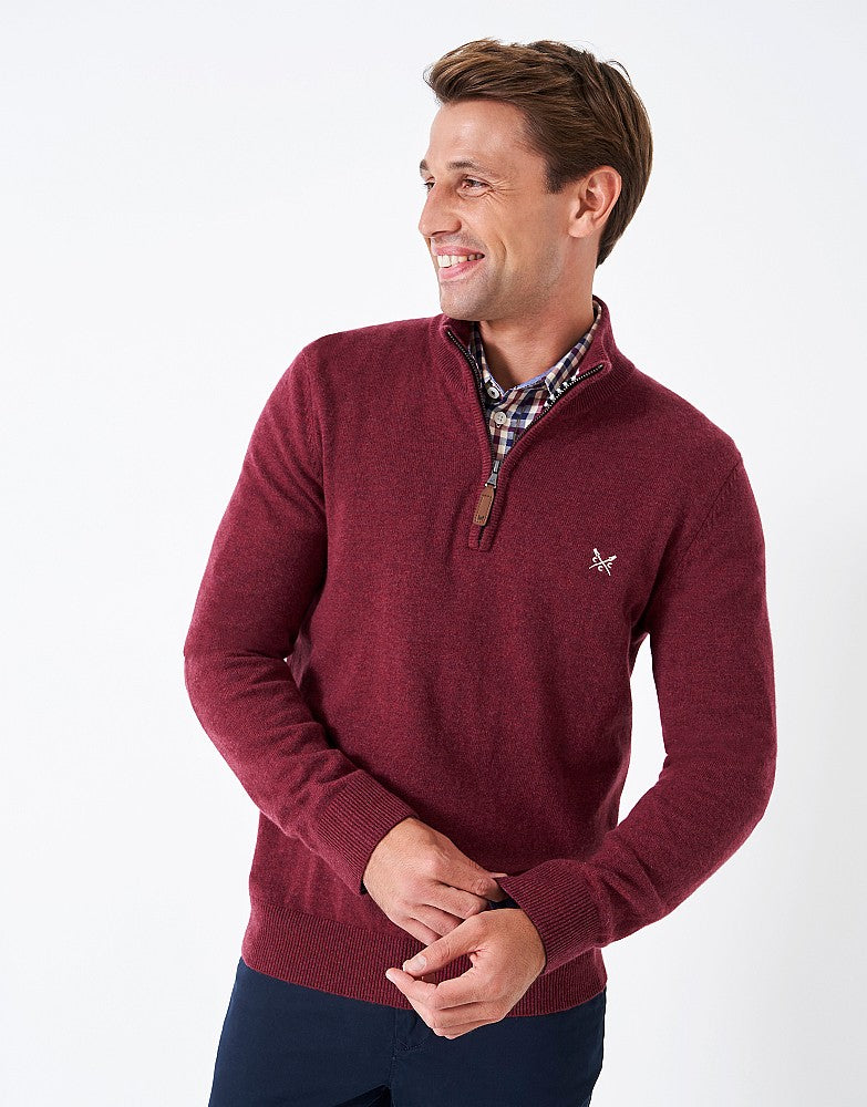 Crew Clothing Merino Cashmere Zip-Neck Jumper