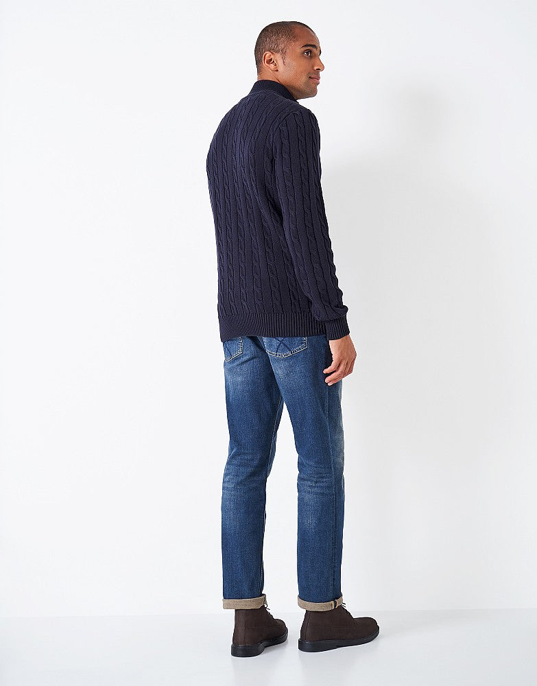 Crew Clothing Oarsman Cable Knit Half Zip Jumper