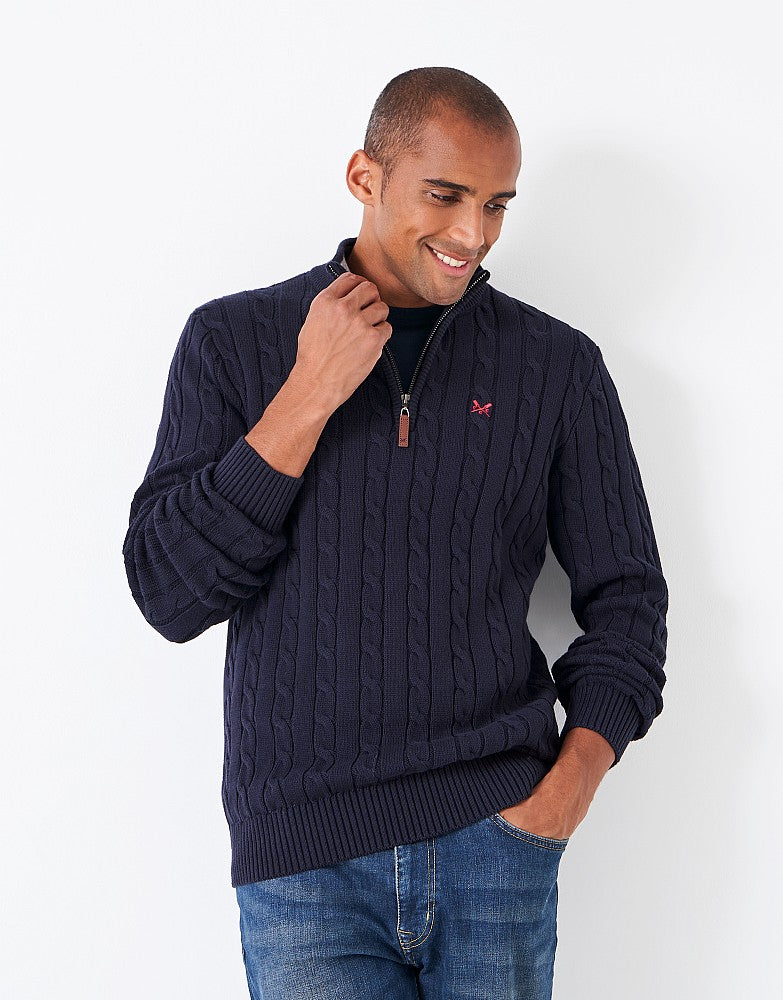 Crew Clothing Oarsman Cable Knit Half Zip Jumper