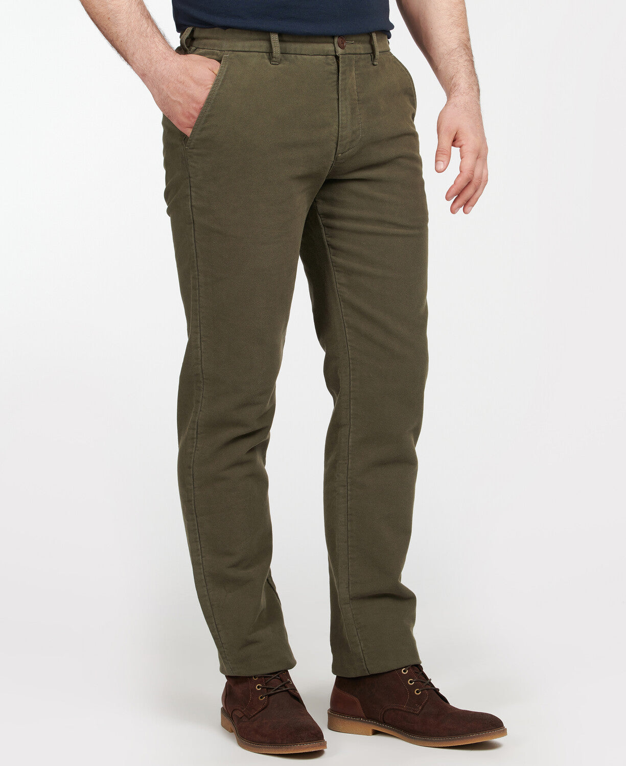 Barbour Neuston Moleskin Trouser - Dark Olive