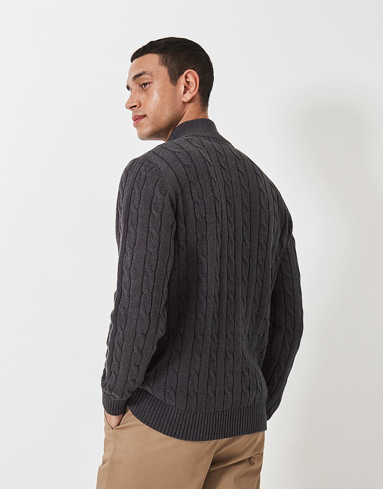 Crew Clothing Oarsman Cable Knit Half Zip Jumper