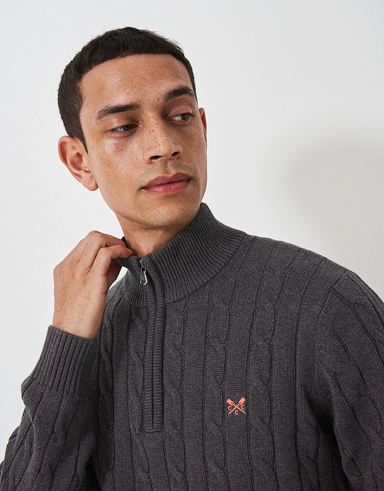 Crew Clothing Oarsman Cable Knit Half Zip Jumper