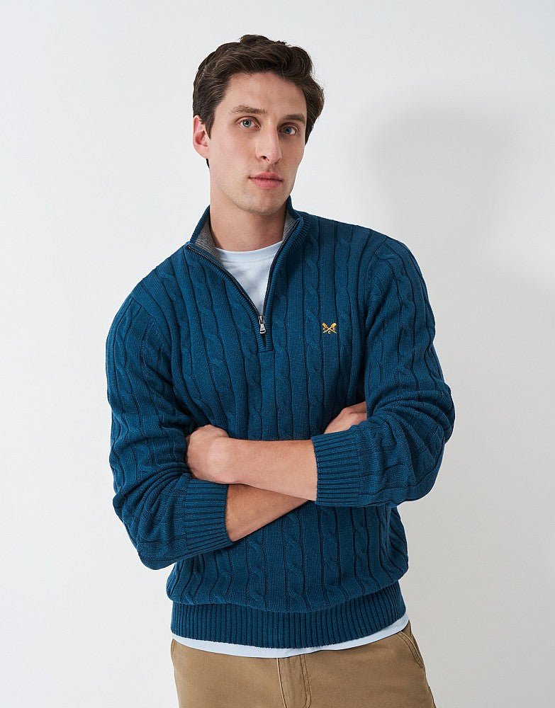 Crew Clothing Oarsman Cable Knit Half Zip Jumper