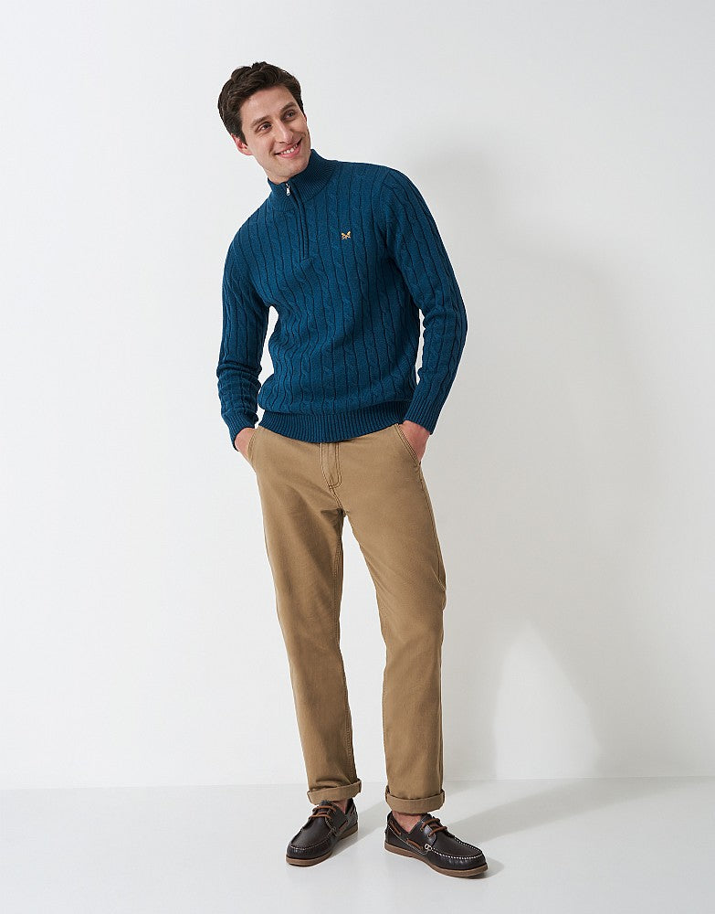 Crew Clothing Oarsman Cable Knit Half Zip Jumper