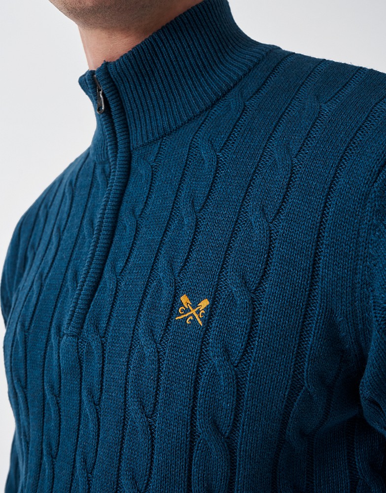 Crew Clothing Oarsman Cable Knit Half Zip Jumper