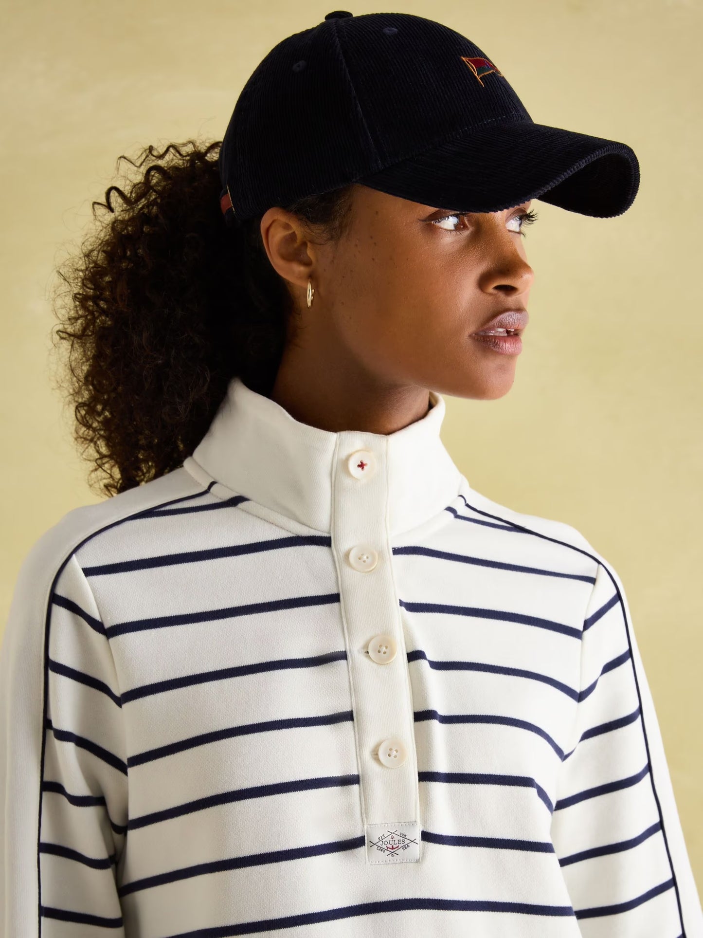 Joules Southwold Button Down Striped Sweatshirt