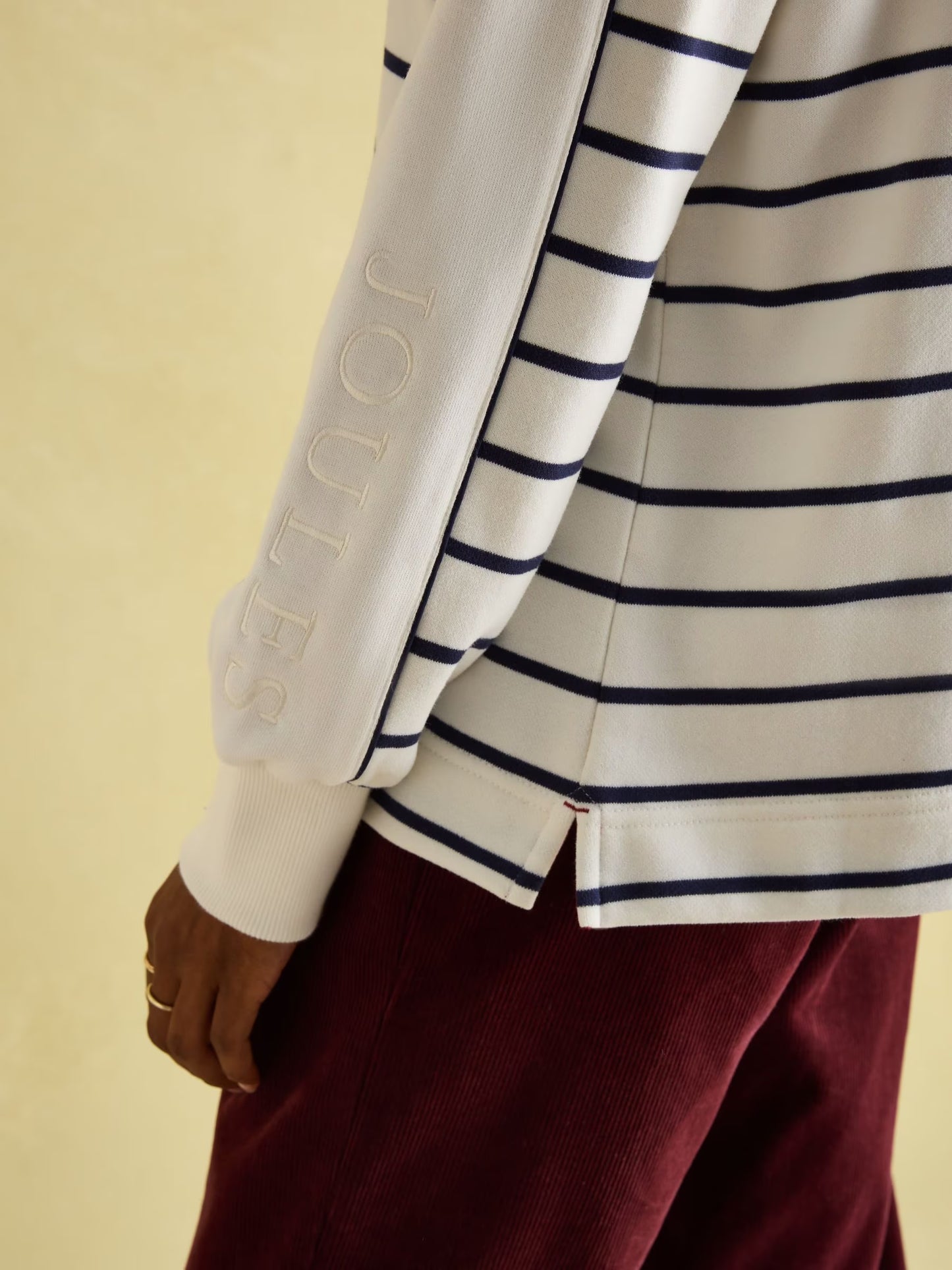 Joules Southwold Button Down Striped Sweatshirt