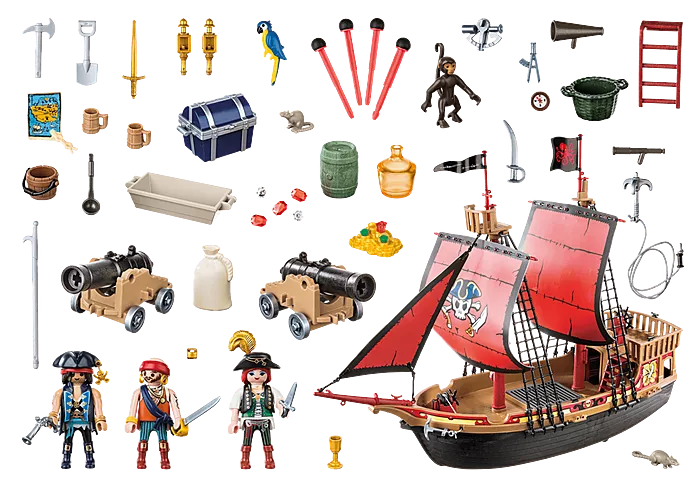 Playmobil Pirates Large Floating Pirate Ship with Cannon