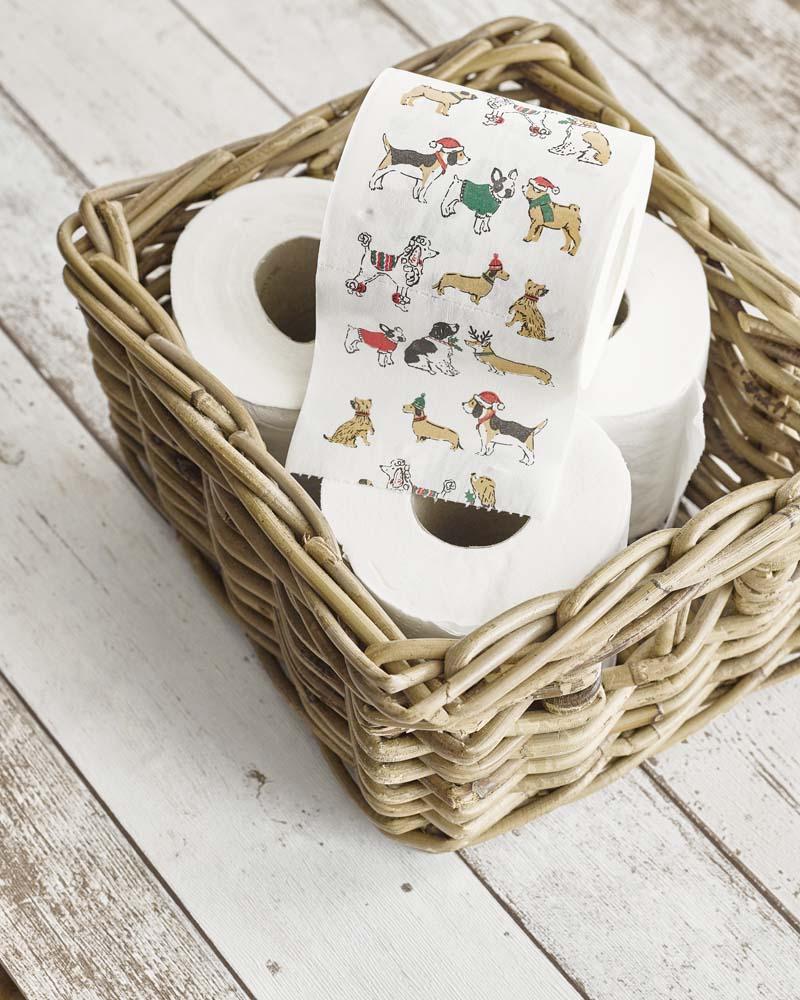 Talking Tables Christmas Dog Printed Toilet Roll