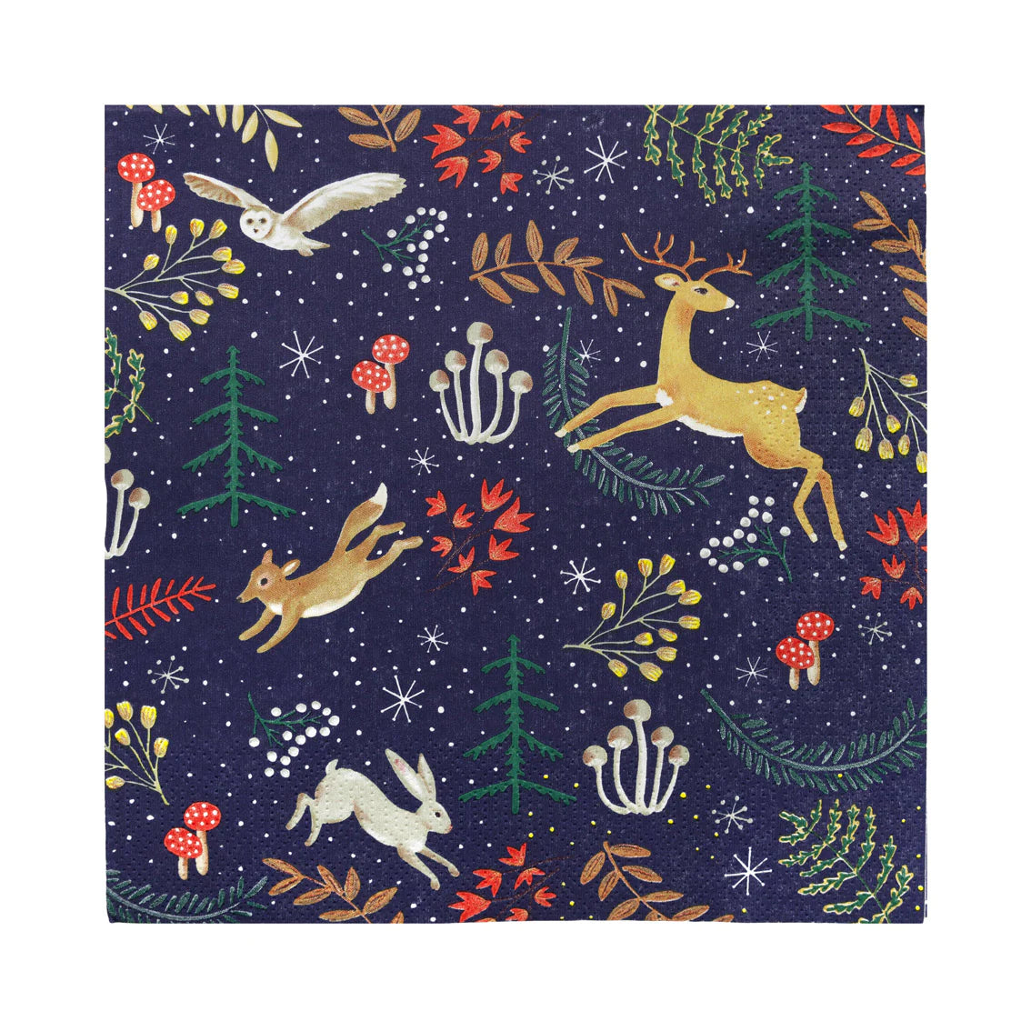 Talking Tables Woodland Flora & Fauna Dark Blue Paper Napkins 20-Pack