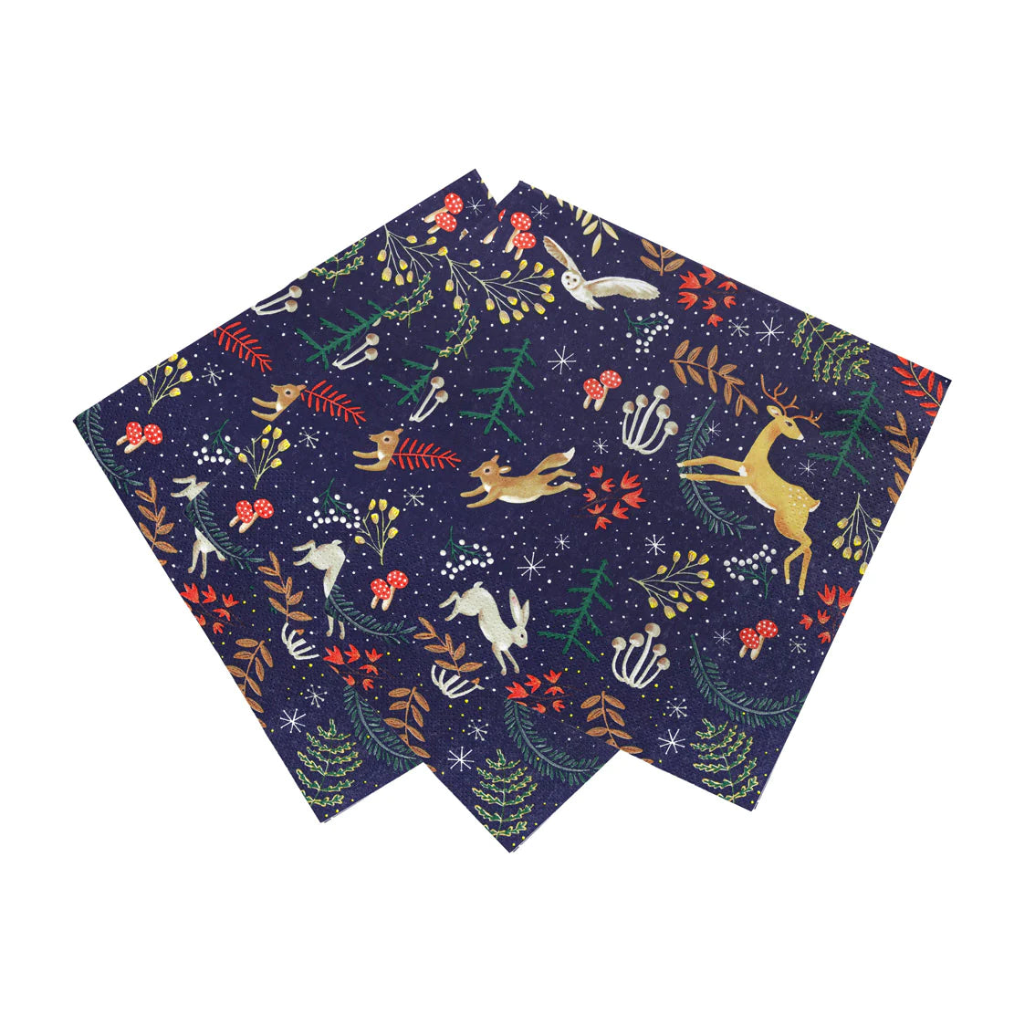 Talking Tables Woodland Flora & Fauna Dark Blue Paper Napkins 20-Pack