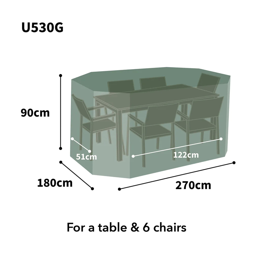 Bosmere Ultimate Protector Rectangular Patio Set Cover 6 Seat Green