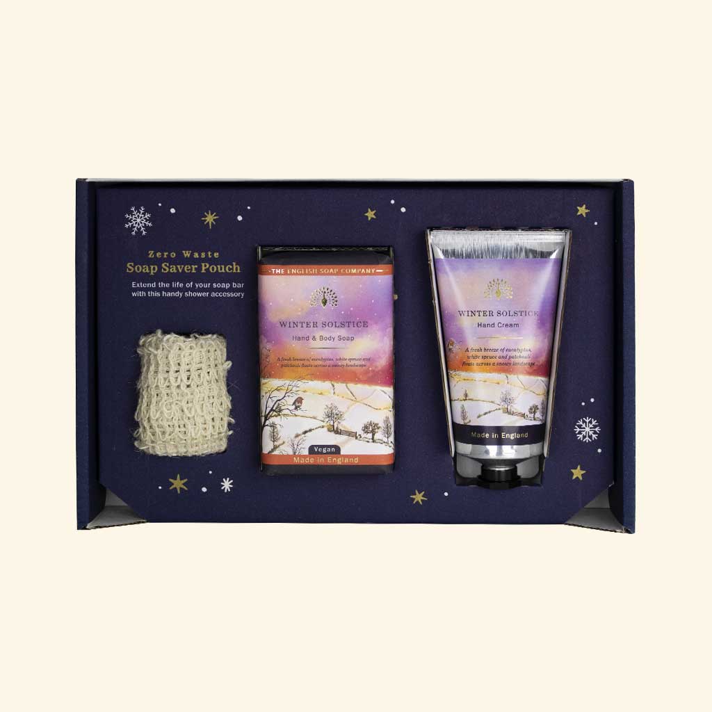 English Soap Company Wintertide Winter Solstice Luxury Soap and Hand Cream Gift Set