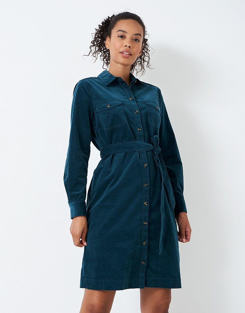 Crew Clothing Elsie Cord Dress - Dark Teal