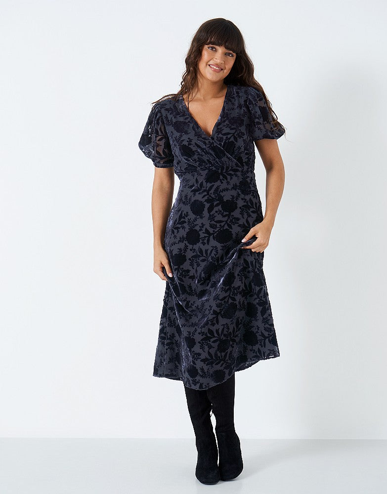 Crew Clothing Dorothy Velvet Devore Dress